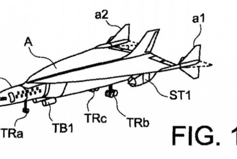 desain pesawat Airbus yang baru saja dipatenkan.
