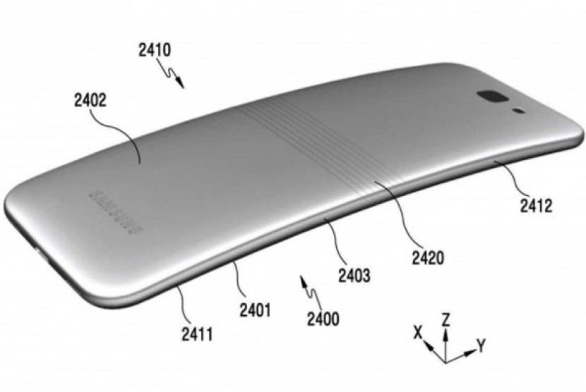 Desain ponsel lipat Samsung.