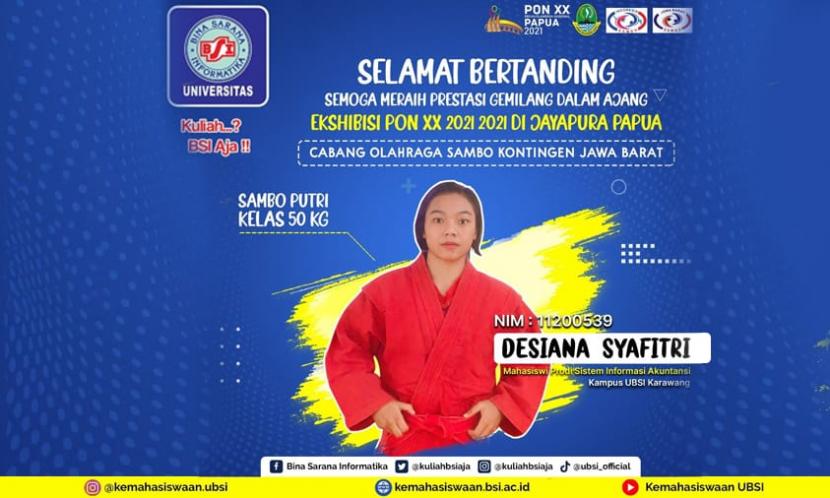 Desiana Syafitri, mahasiswi program studi (prodi) Sistem Informasi Akuntansi (SIA) menjadi atlet yang berkesempatan turun dalam PON XX 2021.