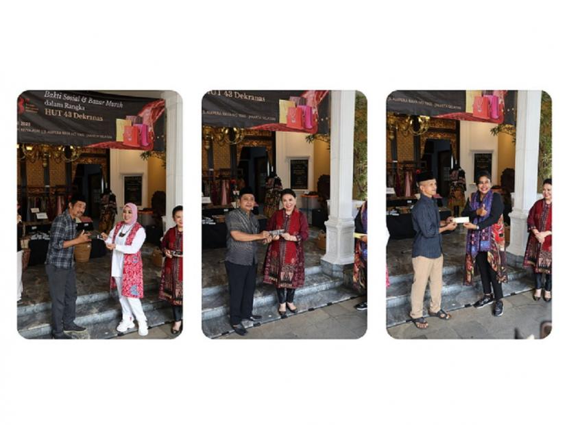 Dewan Kerajinan Nasional (Dekranas) menggelar bakti sosial dan bazar murah bagi masyarakat yang berada di sekitar rumah Kriya Asri Dekranas di bilangan jalan Ampera Raya, Jakarta Selatan. Selain dalam suasana bulan suci Ramadhan, kegiatan itu dihelat juga dalam rangka HUT ke-43 Dekranas.