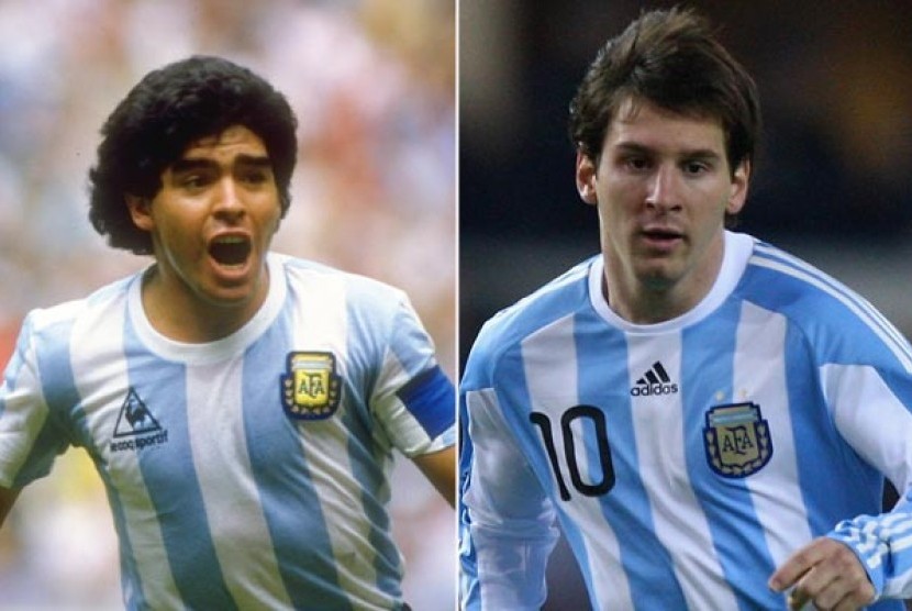Diego Maradona dan Lionel Messi.
