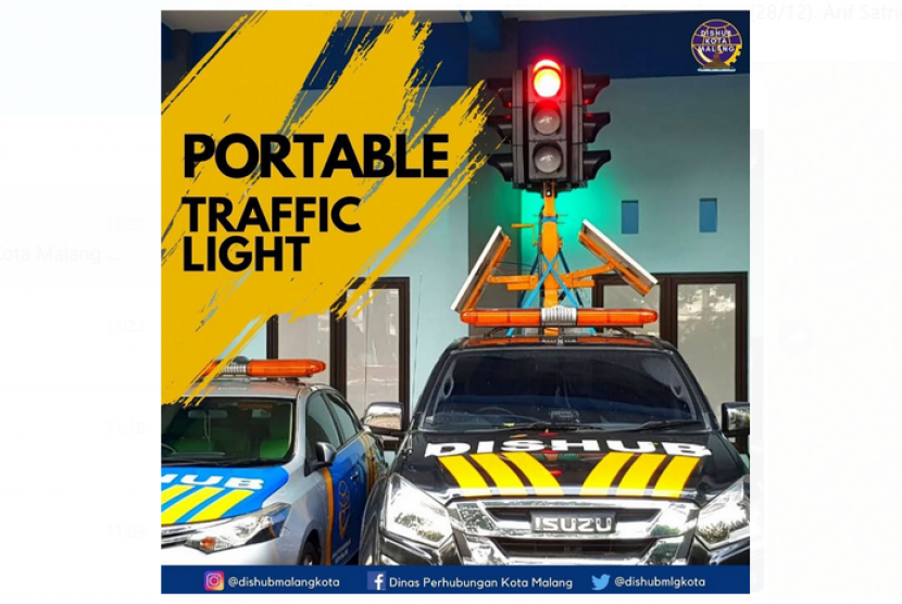 Dinas Perhubungan (Dishub) Kota Malang memiliki satu unit Portable Traffic Light (PTL).