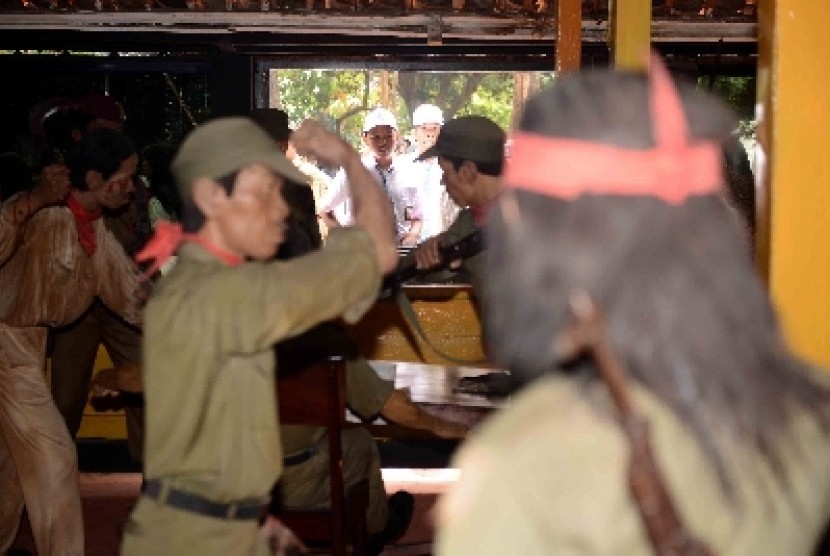 Diorama jenderal TNI AD yang dibunuh PKI di Lubang Buaya, Jakarta Timur, Selasa (1/10).