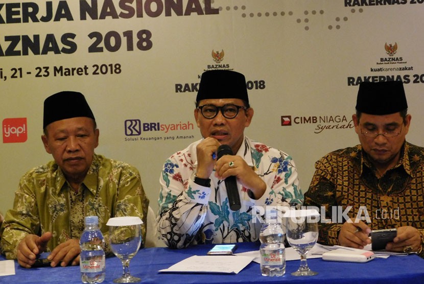 Direktorat Jenderal Bimbingan Masyarakat Islam (Dirjen Bimas) Kementerian Agama (Kemenag), Prof Muhammadiyah Amin saat menghadiri Rakernas Baznas tahun 2018 di Grand Inna Bali Beach Hotel, Denpasar, Provinsi Bali.