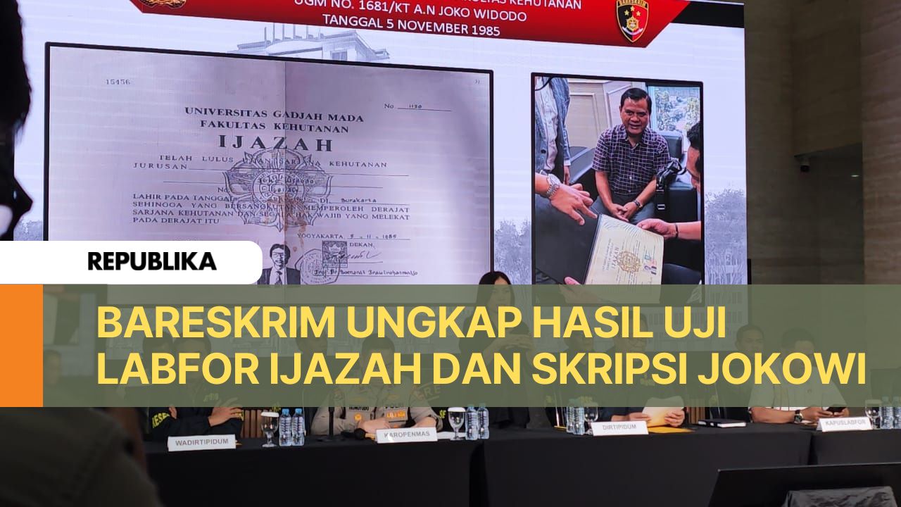 Direktorat Tindak Pidana Umum (Dirtipidum) Bareskrim Polri mengungkapkan hasil uji laboratorium forensik terhadap dokumen ijazah Presiden Joko Widodo (Jokowi).