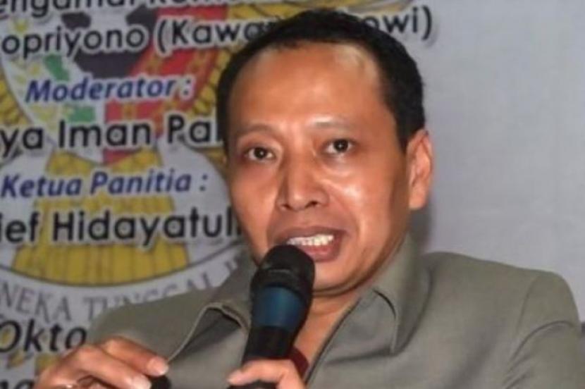 Ketua Panitia Nasional Kongres PA GMNI Karyono Wibowo di Jakarta, Kamis (27/5). PA GMNI menggelar webinar bertema Kemandirian di Bidang Ekonomi dalam Menjawab Tantangan Zaman di Masa Pandemi Covid-19
