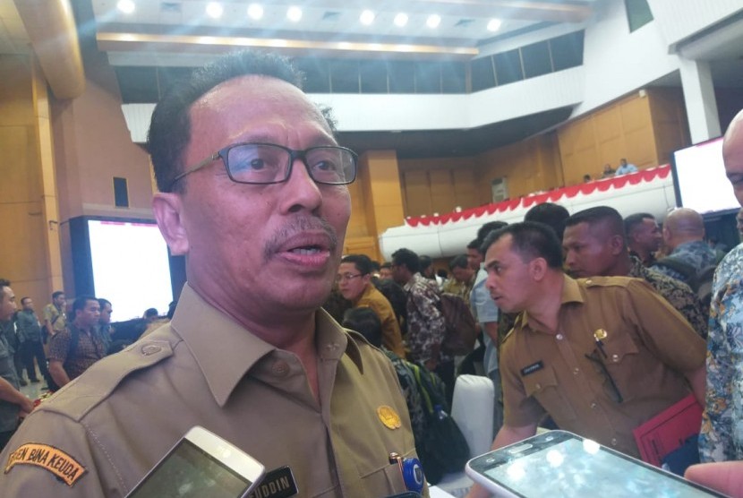 Direktur Jenderal Bina Keuangan Daerah Kementerian Dalam Negeri (Kemendagri), Syarifuddin di Kantor Kemendagri, Jakarta Pusat, Senin (7/10).