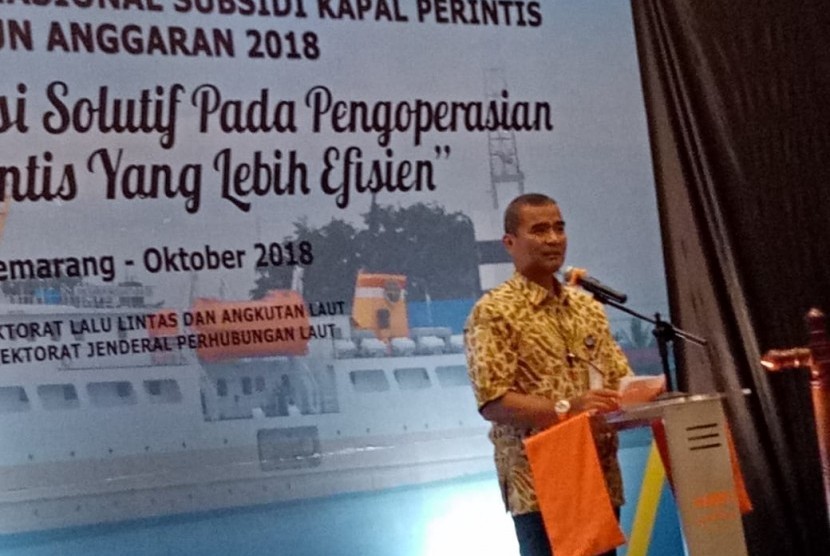 Direktur Jenderal Perhubungan Laut R Agus H Purnomo membuka Rapat Koordinasi Nasional Pelayaran Perintis Tahun 2018, Kamis (25/10), di Hotel Harris Sentraland Semarang, Jawa Tengah.