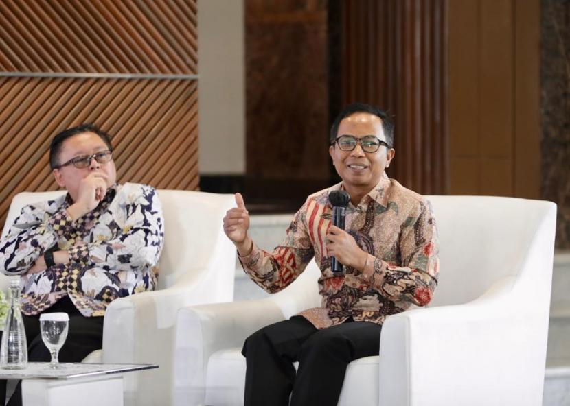 Direktur Kepatuhan BRI Ahmad Solichin dalam kegiatan Sosialisasi UU PPSK bagi pelaku ITSK pada Selasa (13/6/2023) di BRILian Club, Jakarta.