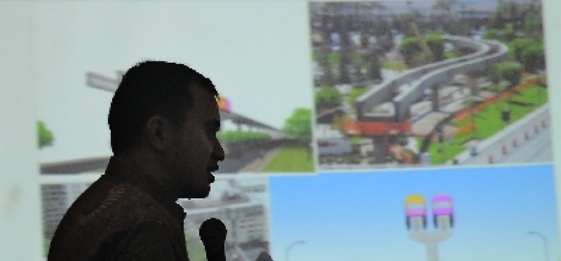 Direktur Pengembangan Bisnis PT Kalla Group, Solihin Kalla, mempresentasikan proyek pembangunan monorel (ilustrasi). 