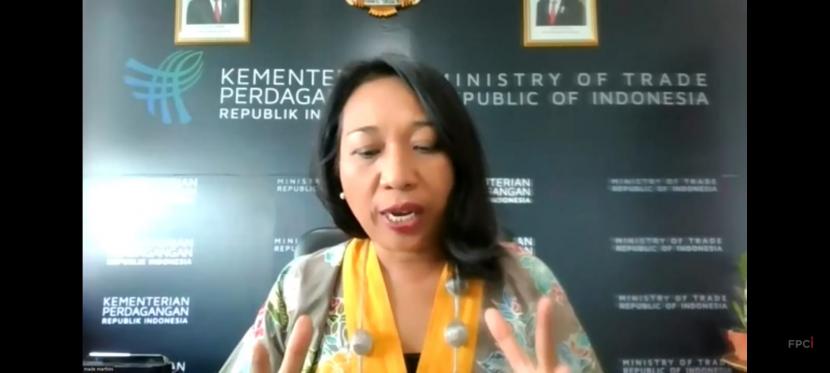 Direktur Pengembangan Ekspor Nasional Kementerian Perdagangan Ni Made Ayu Martini menjelaskan soal IK-CEPA dalam workshop kedua Indonesian Next Generation Journalist Network on Korea yang digelar Foreign Policy Community of Indonesia (FPCI) bersama Korea Foundation, Senin (19/9).