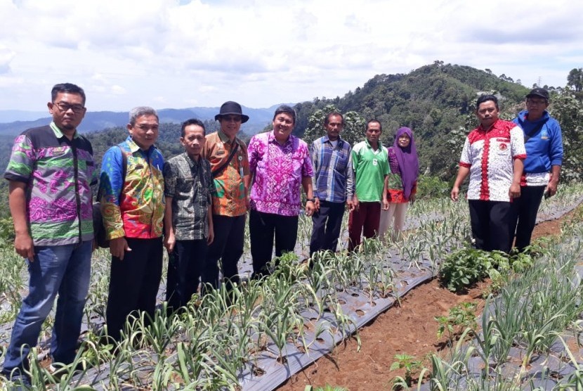 Direktur Sayuran dan Tanaman Obat Kementan, Prihasto Setyanto, saat mengunjungi Desa Talang Jawa, Kecamatan Pulau Panggung, Kabupaten Tanggamus, Kamis (31/1). 
