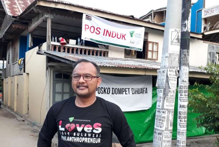 Direktur Utama Dompet Dhuafa Filantropi, drg. Imam Rulyawan di Pos Induk Dompet Dhuafa, Kota Palu, Sulawesi Tengah.