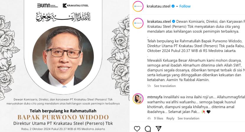 Direktur Utama Krakatau Steel Purwono Widodo.