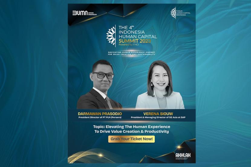Direktur Utama PLN Darmawan Prasodjo danPresiden dan Direktur Utama SAP Asia Tenggara (SEA) Verena Siow, akan jadi pembicara dalam The 4th Indonesia Human Capital Summit (IHCS) 2023.