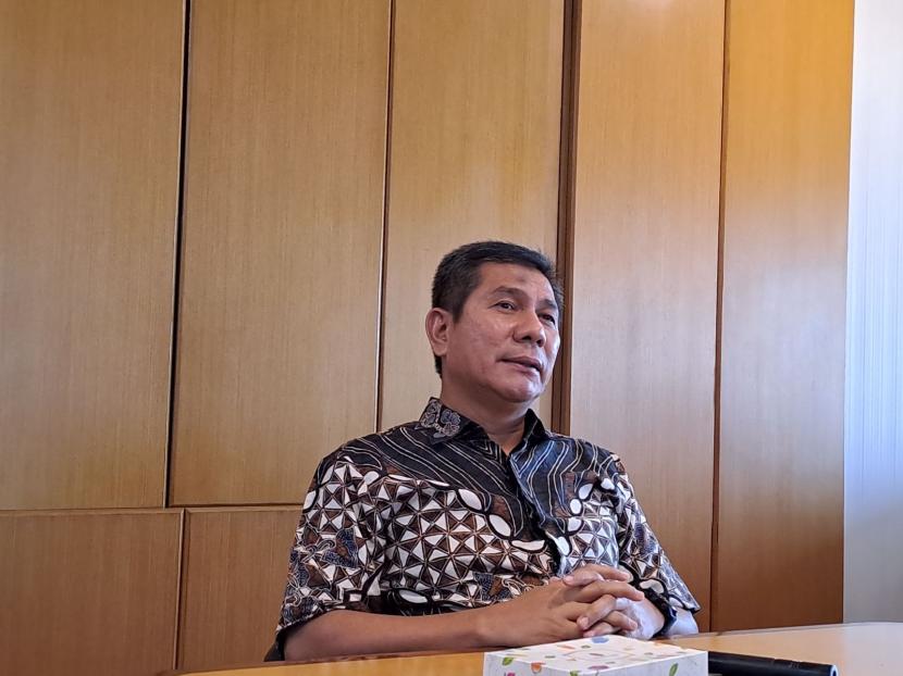 Direktur Utama PT Pelabuhan Indonesia (Persero) atau Pelindo, Arif Suhartono saat ditemui di Kantor Pusat Pelindo, Rabu (12/10/2022) menjelaskan mengenai pengembangan Akses Timur Pelabuhan New Priok (NPEA) dan pembangunan Terminal Kalibaru. 