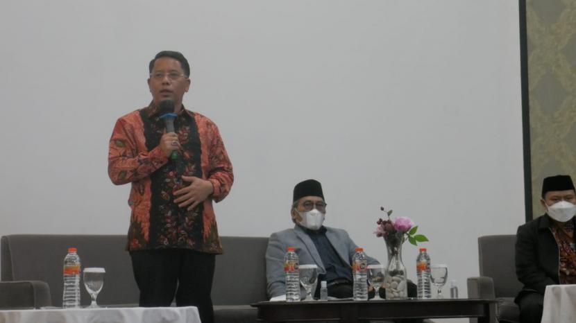 Dirjen Bimas Islam Kementerian Agama, Kamaruddin Amin membuka secara resmi Rapat Koordinasi Nasional (Rakornas) Direktorat Bina KUA dan Keluarga Sakinah (KS) di Jakarta, Rabu (22/3/2022).