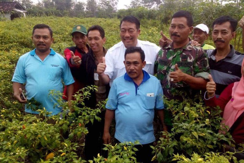Dirjen Hortikultura Kementan Spudnik Sujono berada di tengah-tengah petani cabai Kabupaten Blitar, Jawa Timur.