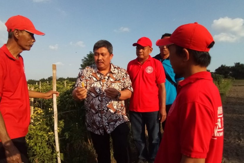 Dirjen Hortikultura Prihasto Setyanto sedang berbicara dengan para petani di Blitar
