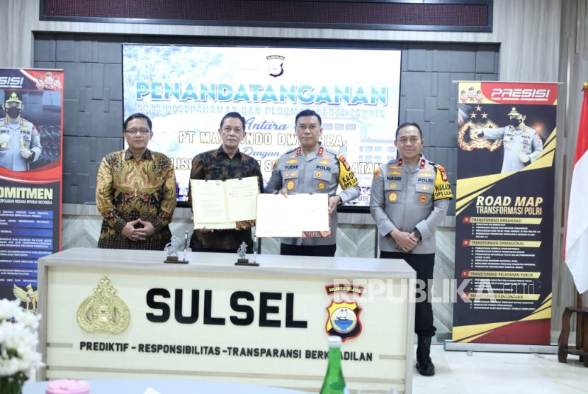 Dirut MDA Trisakti Simorangkir bersama Kapolda Sulsel Irjen Yudhiawan.