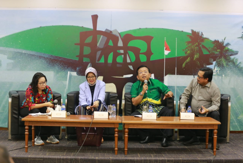 Diskusi bertajuk ‘Strategi Memperjuangkan Kepentingan Daerah’ di Nusantara III Komplek Parlemen, Jakarta, Rabu (20/3).