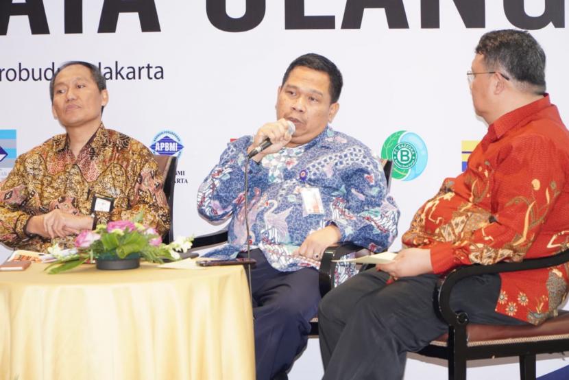 Diskusi Nasional tentang Regulasi Kepelabuhanan di Hotel Borobudur, Jakarta, Selasa (10/3).