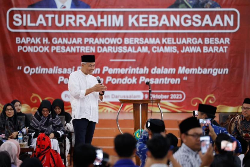 Diskusi Pondok Pesantren (Ponpes) Darussalam, Ciamis, Jawa Barat, Senin (9/10/2023).