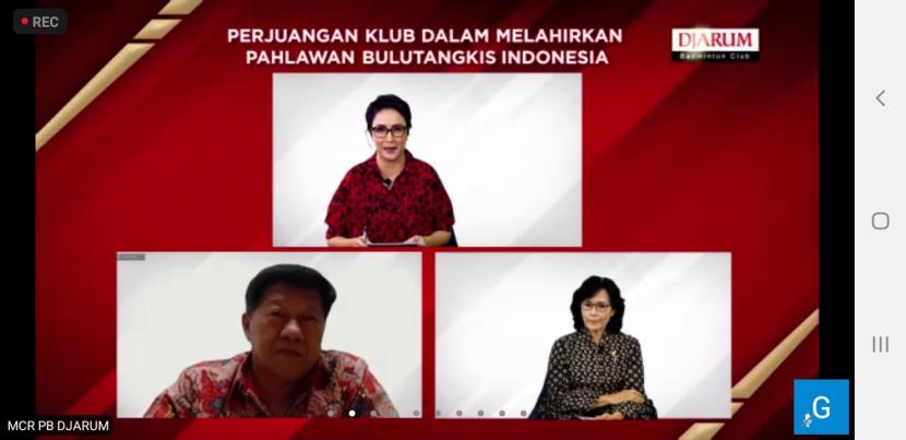 Diskusi webinar tentang bulu tangkis, Kamis (12/11).