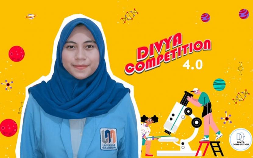 Divya Competition 4.0 tahun 2022 ini, diikuti oleh 13.382 peserta. Dalam kompetisi ini, Desi Masdin Dama, mahasiswa program studi (prodi) Sains Data Universitas Nusa Mandiri (UNM) berhasil merah medali emas di bidang Matematika tingkat perguruan tinggi.