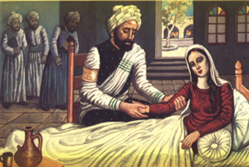 Dokter Muslim saat mengobati pasien (ilustrasi).