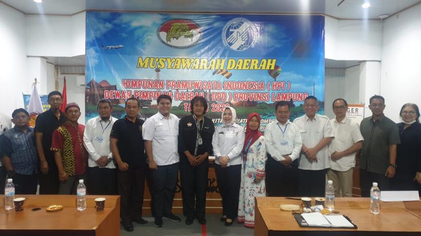 DPD Himpunan Pramuwisata Indonesia  Provinsi Lampung Gelar Muda IV di Bandar Lampung, Kamis (21/7/2022).