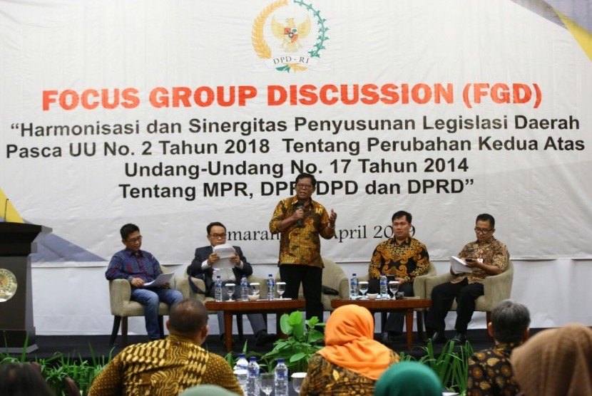 DPD mengadakan acara Focus Group Discussion (FGD) dalam kerangka pemantauan dan evaluasi Rancangan Peraturan Daerah (Raperda) dan Peraturan Daerah (Perda).