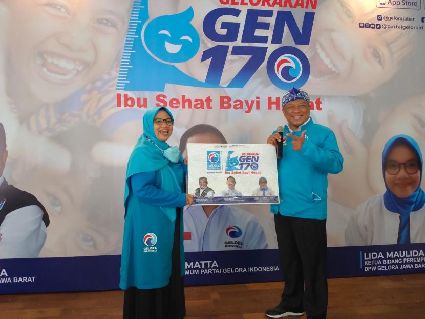 DPW Partai Gelora Jawa Barat Haris Yuliana mencanangkan gerakan 'Gelorakan Gen-170', Rabu (22/12).