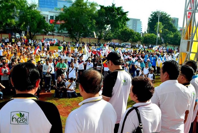 DPW Partai Keadilan Sejahtera (PKS) Jakarta menggelar gerak jalan santai sehat untuk memeringati hari kelahiran (milad) ke-18 PKS.