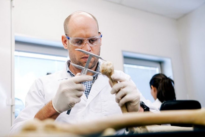 Dr Carl Stephan berkerja di bagian kerangka di Sekolah Biomedis,Universitas Queensland.