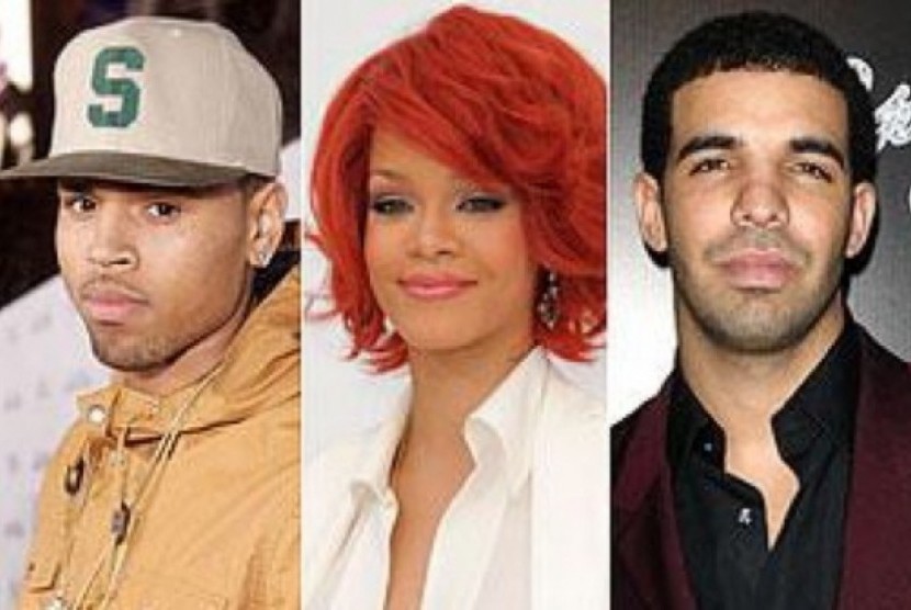 Chris Brown, Rihana dan Drake 