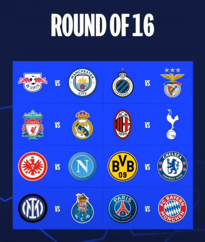 drawing babak 16 besar Liga Champions