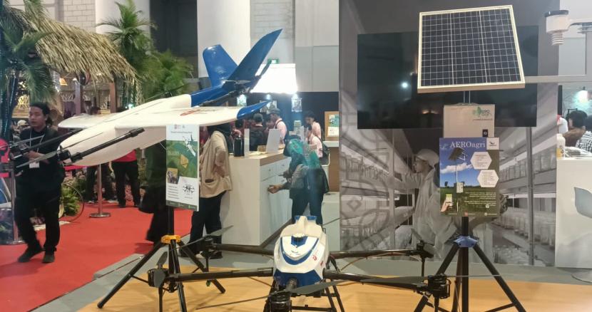 Drone Sprayer asal Bantul yang dipamerkan dalam Pameran Pangan Plus 2023 di Rakernas IV PDIP.