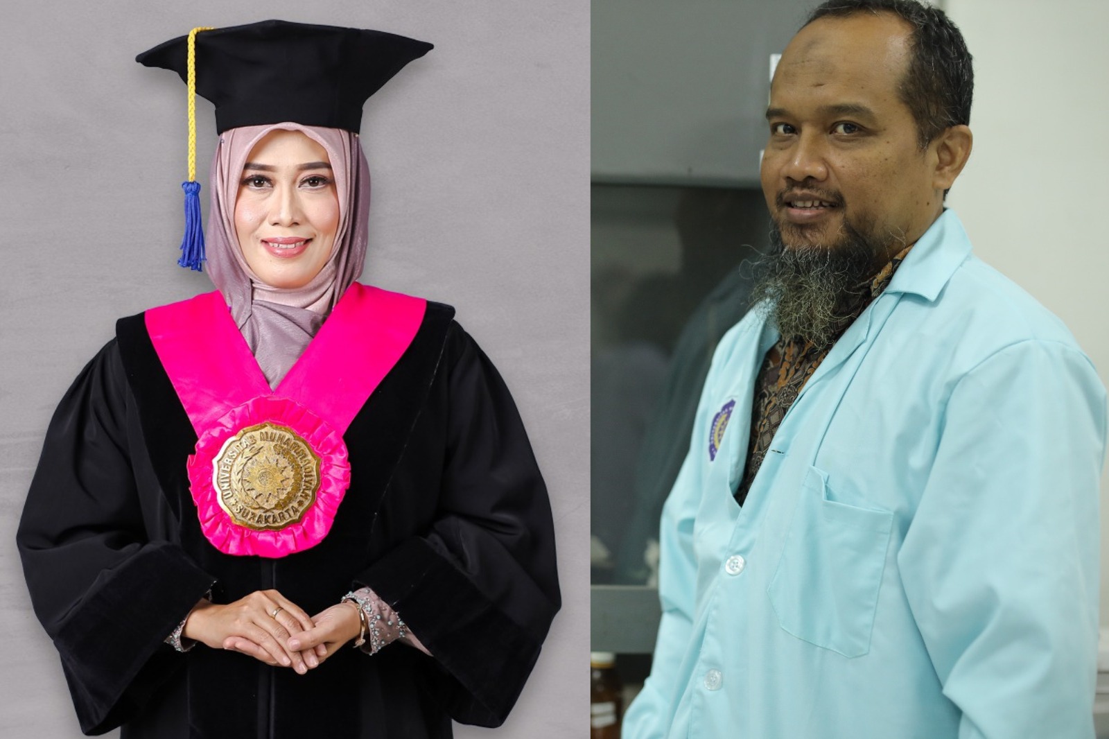 Dua dosen Universitas Muhammadiyah Surakarta (UMS) yang jadi anggota Kolegium Kesehatan Indonesia, Prof. Dr. Mutalazimah (kiri), dan Azis Saifudin, Ph.D.