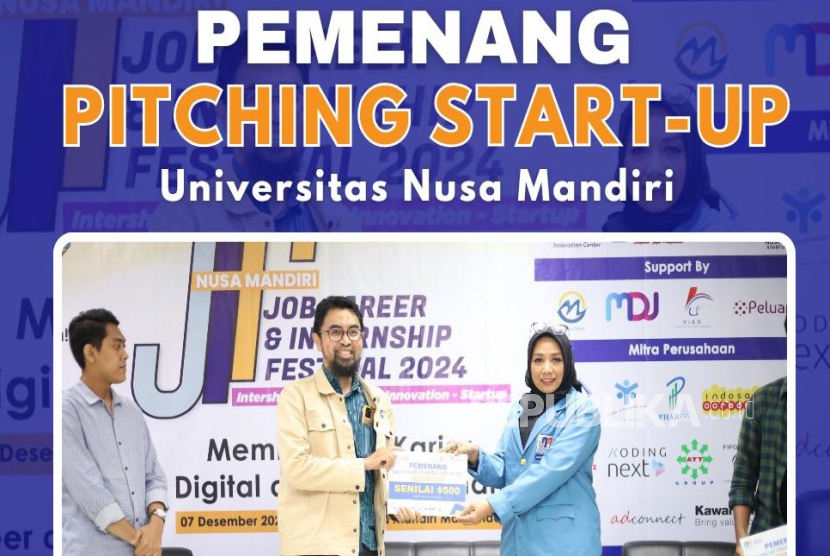 Dua mahasiswa UNM berhasil memenangkan pitching startup yang diselenggarakan Nusa Mandiri Startup Center (NSC).