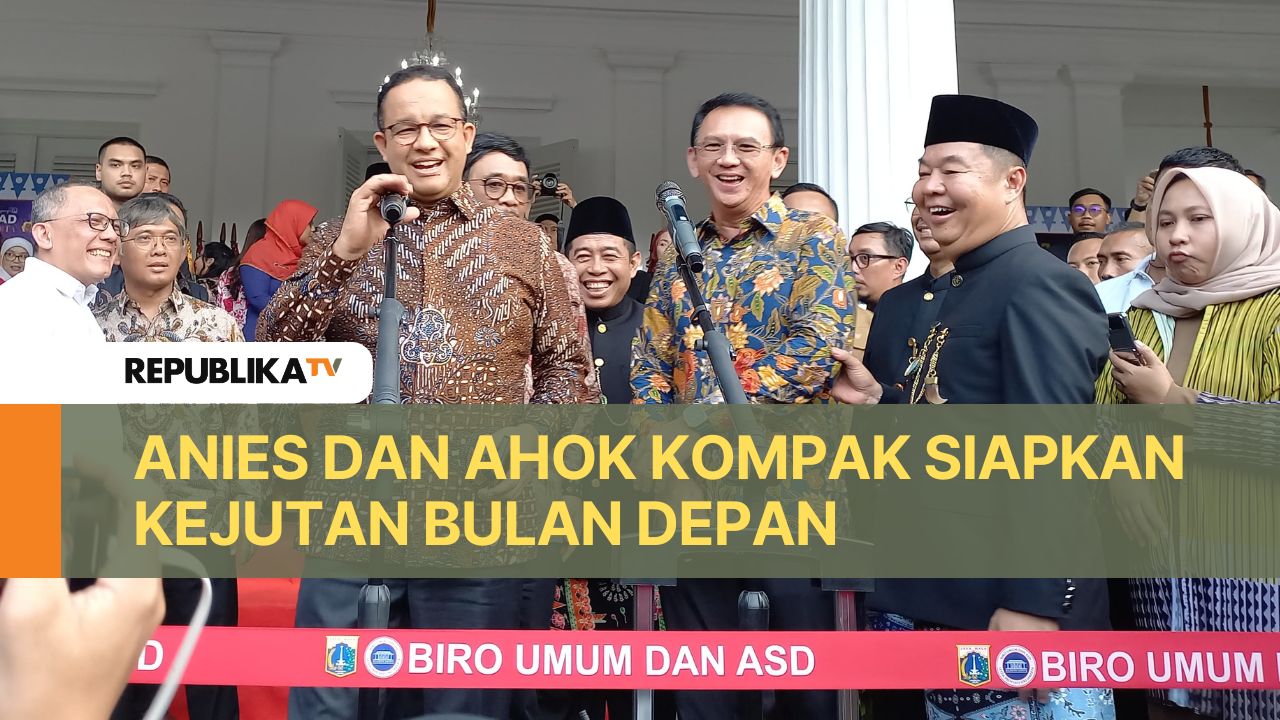 Dua mantan gubernur Jakarta, Basuki Tjahaja Purnama atau Ahok dan Anies Baswedan, untuk pertama kali tampil kembali bersama di Balai Kota Jakarta, Selasa (31/12/2024). 