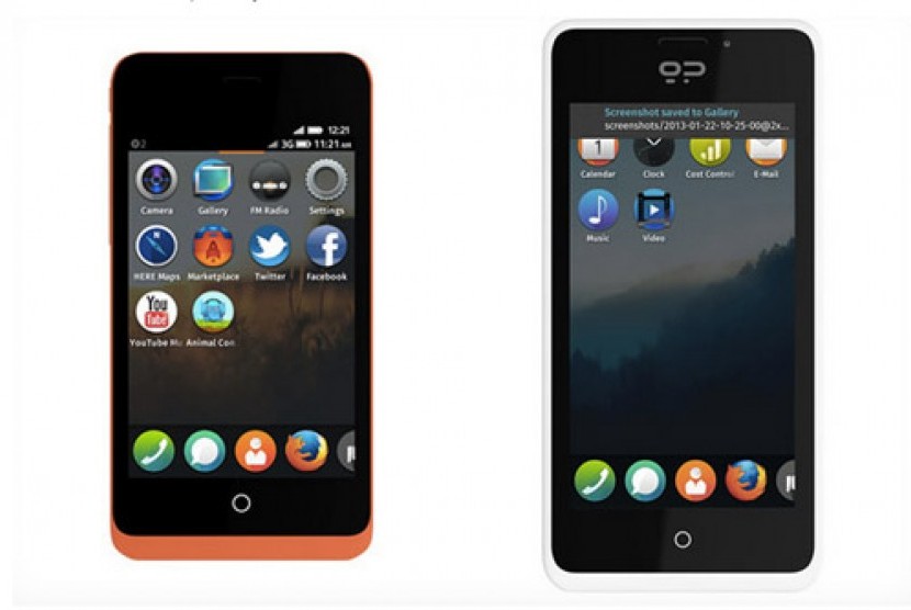 dua smartphone yang 'bernyawakan' Firefox OS dari Geekphone, yaitu Keon dan Peak.