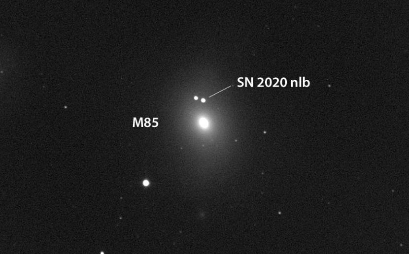 Dua supernova dapat dilihat menggunakan teleskop 6 inci. 