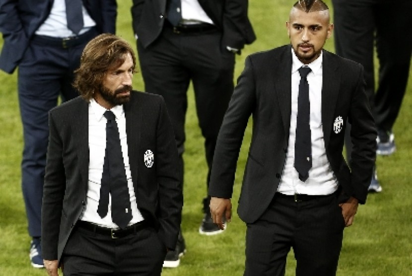 Duo Juventus, Andrea Pirlo dan Arturo Vidal.