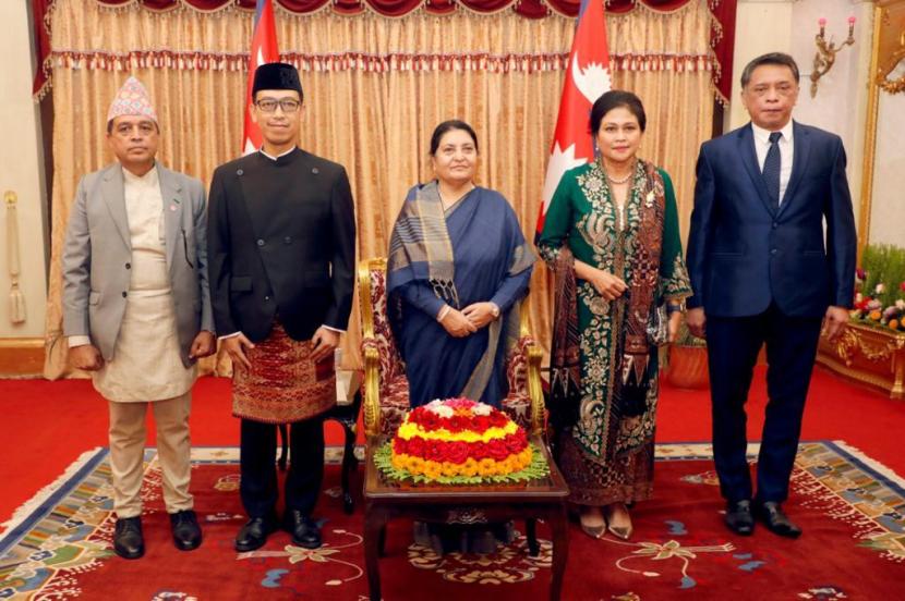 Duta Besar Luar Biasa dan Berkuasa Penuh (Dubes LBBP) RI untuk Bangladesh dan Nepal Heru Hartanto Subolo bertemu dengan Presiden Nepal Bidhya Devi Bhandari 