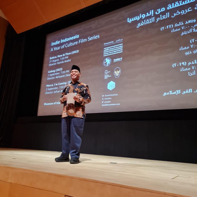 Duta Besar Republik Indonesia untuk Negara Qatar di Doha, Ridwan Hassan, pada acara Indie Indonesia Year of Culture Film Series di Auditorium Museum of Islamic Art beberapa waktu lalu.