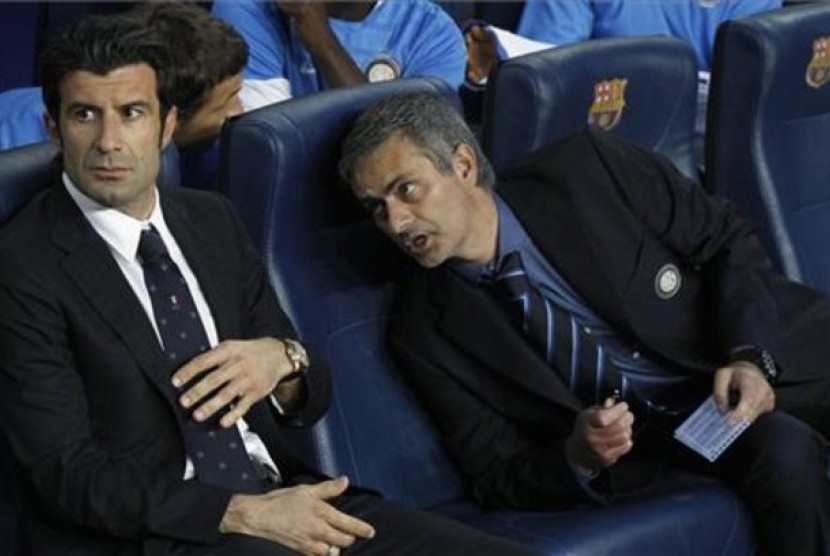Duta Inter Milan, Luis Figo bersama Jose Mourinho.