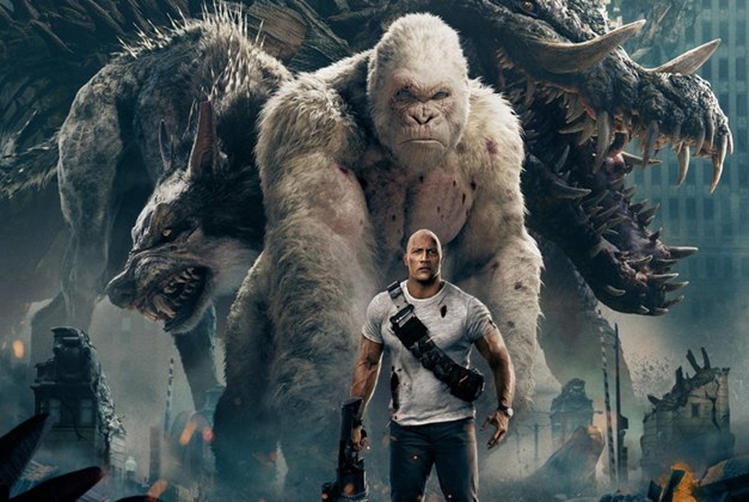 Dwayne Johnson dalam film Rampage.. 