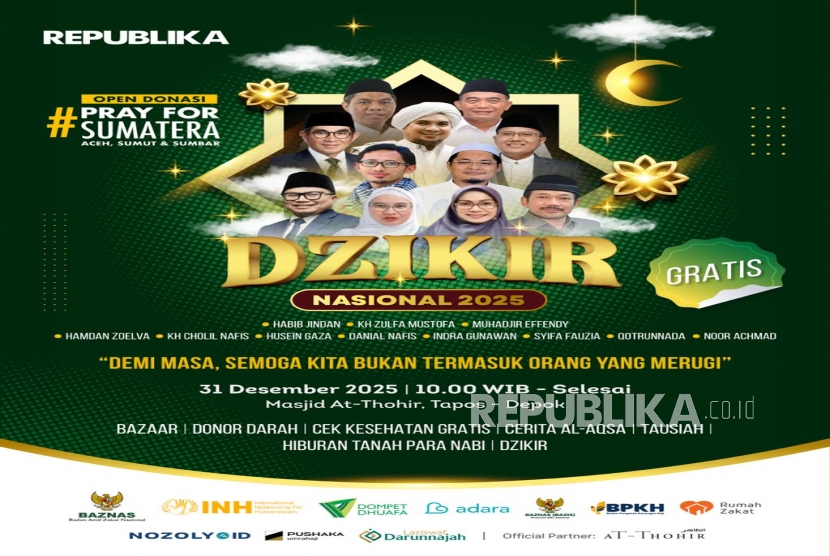 Dzikir Nasional Republika, Ribuan Jamaah Dipusatkan di Masjid At-Thohir  