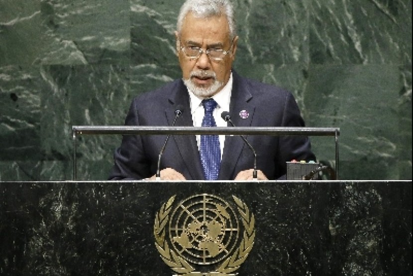 East Timor independence hero Prime Minister Xanana Gusmao resigned as prime minister Friday, Feb. 6, 2015, stepping down ahead of an expected restructuring of the government next week.